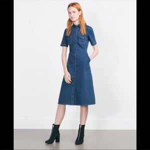 EUC Zara Denim Dress Size M